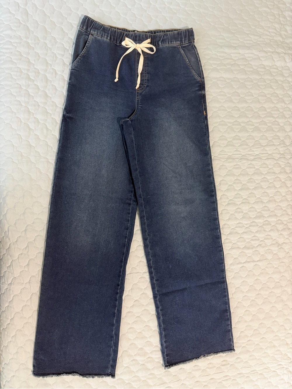 American Original Rewash Brand - Dark Indigo Drawstring Wide-Leg Jeans
